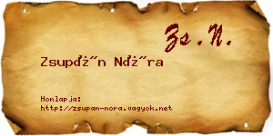 Zsupán Nóra névjegykártya