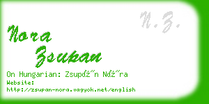 nora zsupan business card